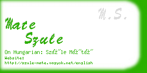 mate szule business card